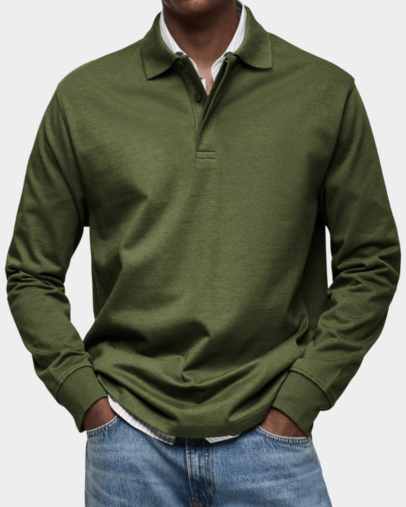 Comfortable Long-Sleeve Polo Shirt