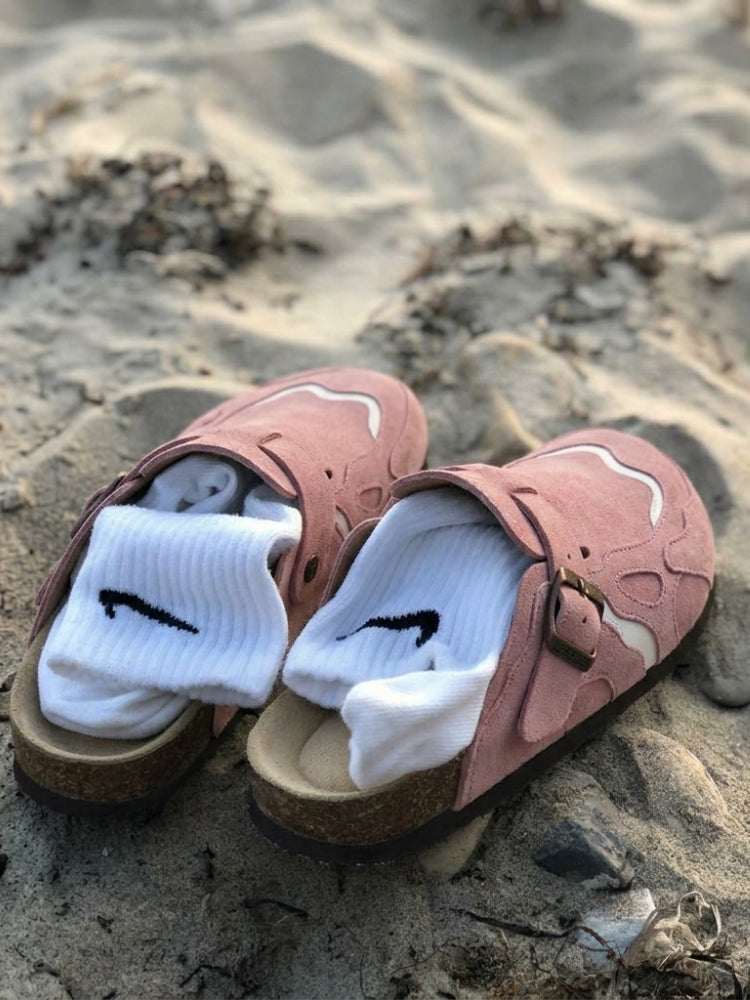 Faliste chodaki - DCRB Wavey Clogs - Dusty Pink