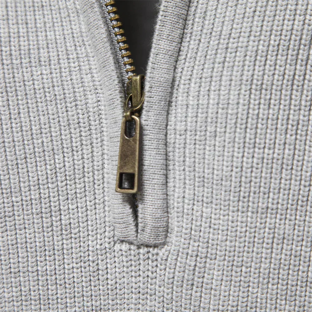 Knitted Zip-Up Sweater