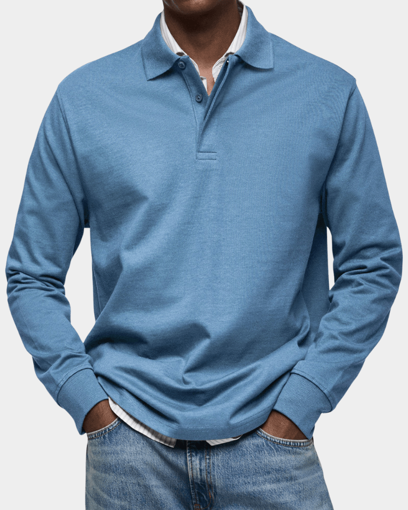 Comfortable Long-Sleeve Polo Shirt