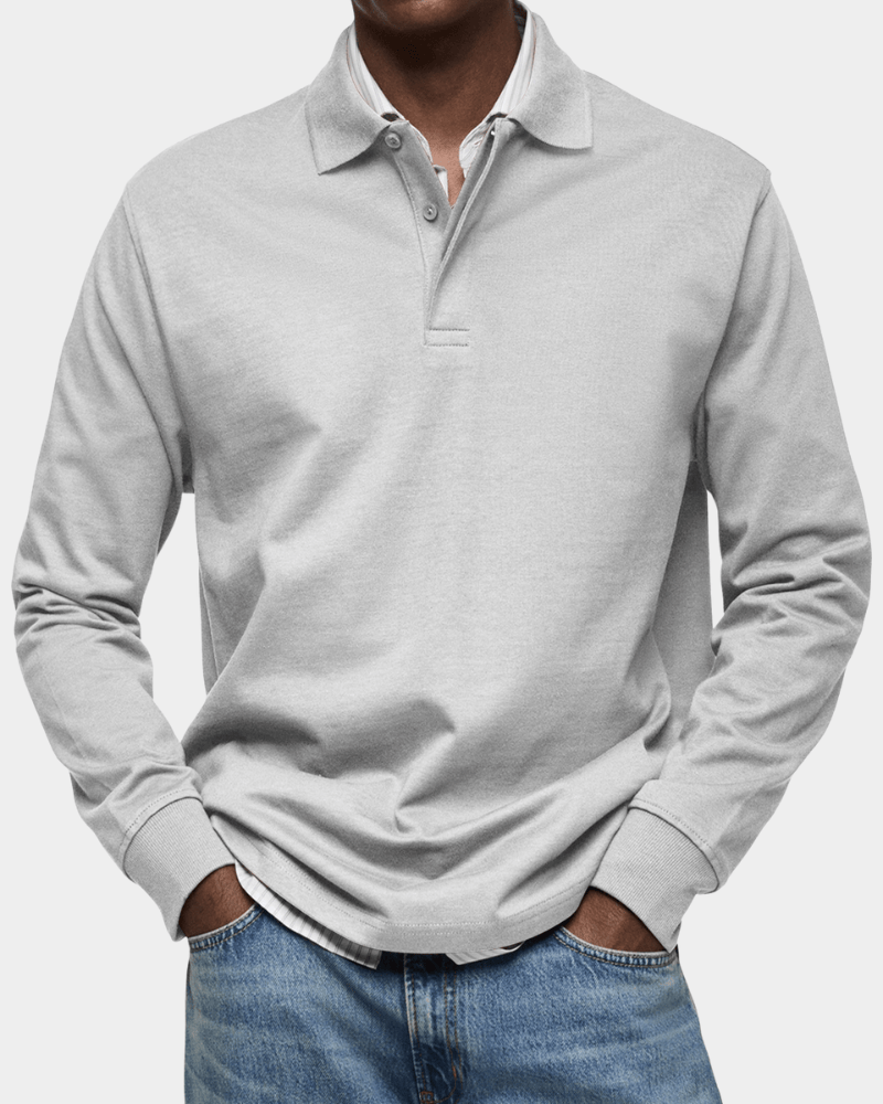 Comfortable Long-Sleeve Polo Shirt