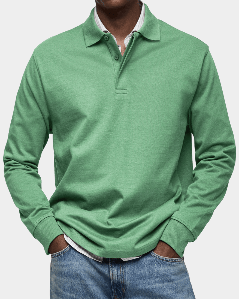 Comfortable Long-Sleeve Polo Shirt