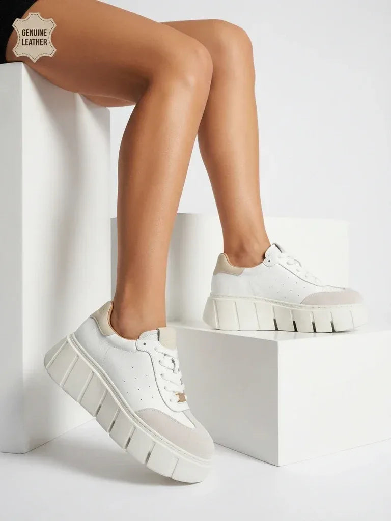 Sneakersy Luna Białe Skórzane