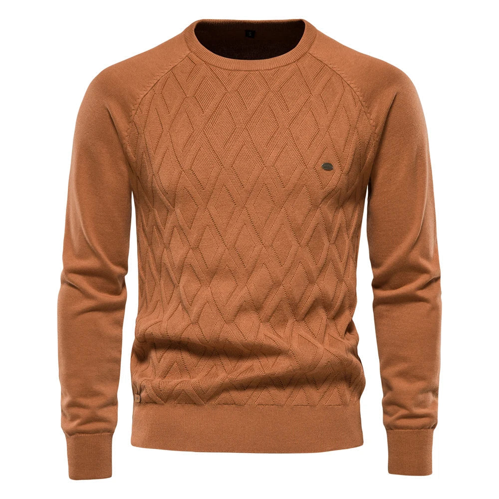Men's Sweater with Check Design