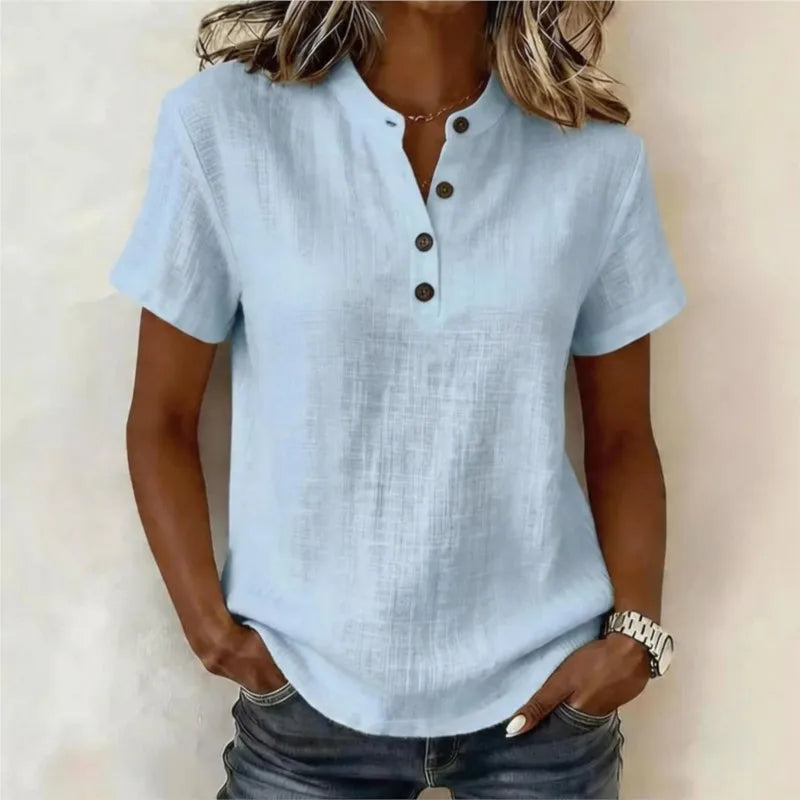 Zamoyskimoda® | Summer Cotton Button-Up Blouse (LIMITED TIME BUY ONE GET ONE FREE!)