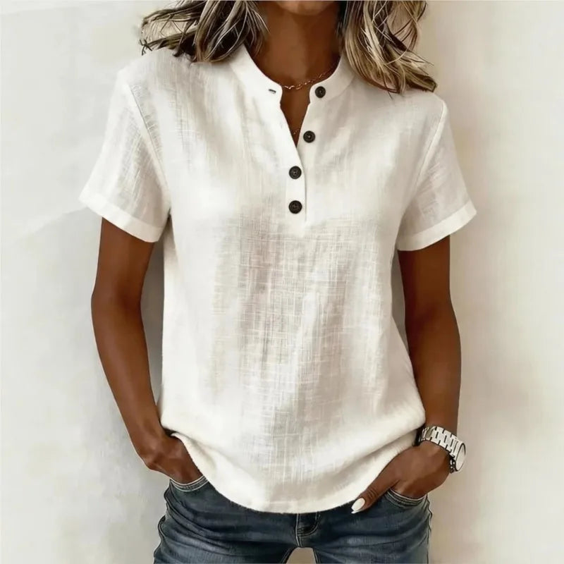 Zamoyskimoda® | Summer Cotton Button-Up Blouse (LIMITED TIME BUY ONE GET ONE FREE!)