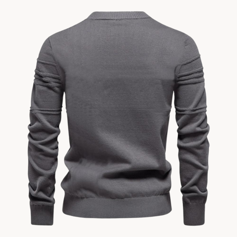 Cotton Men's Sweater with Stripe Design