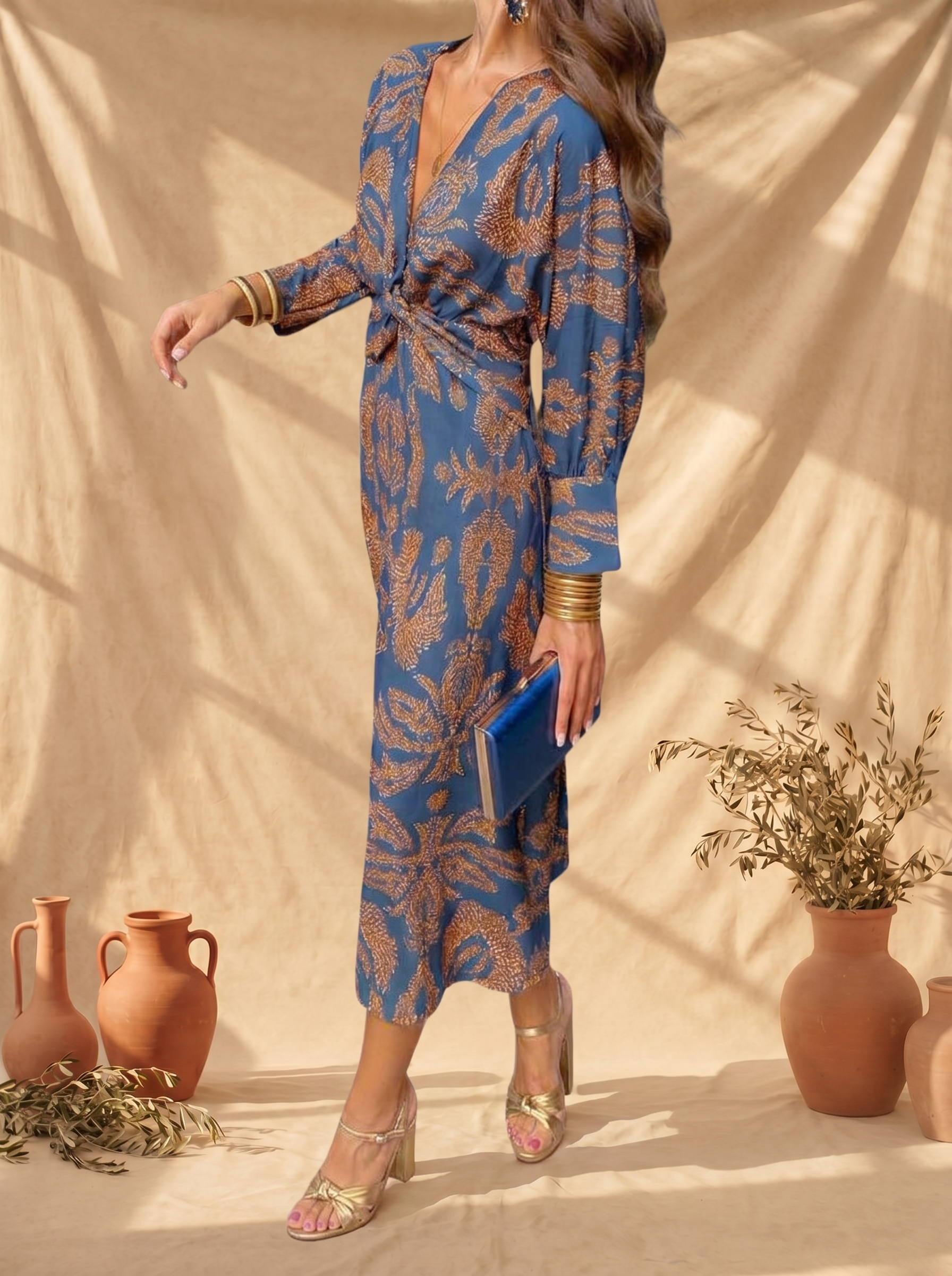 Celina | Sukienka Midi Kwiecista Elegancja