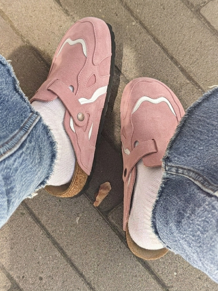 Faliste chodaki - DCRB Wavey Clogs - Dusty Pink