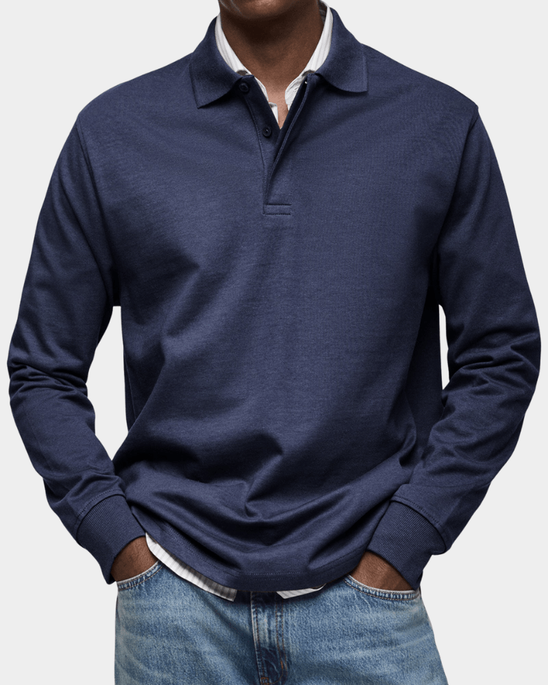 Comfortable Long-Sleeve Polo Shirt