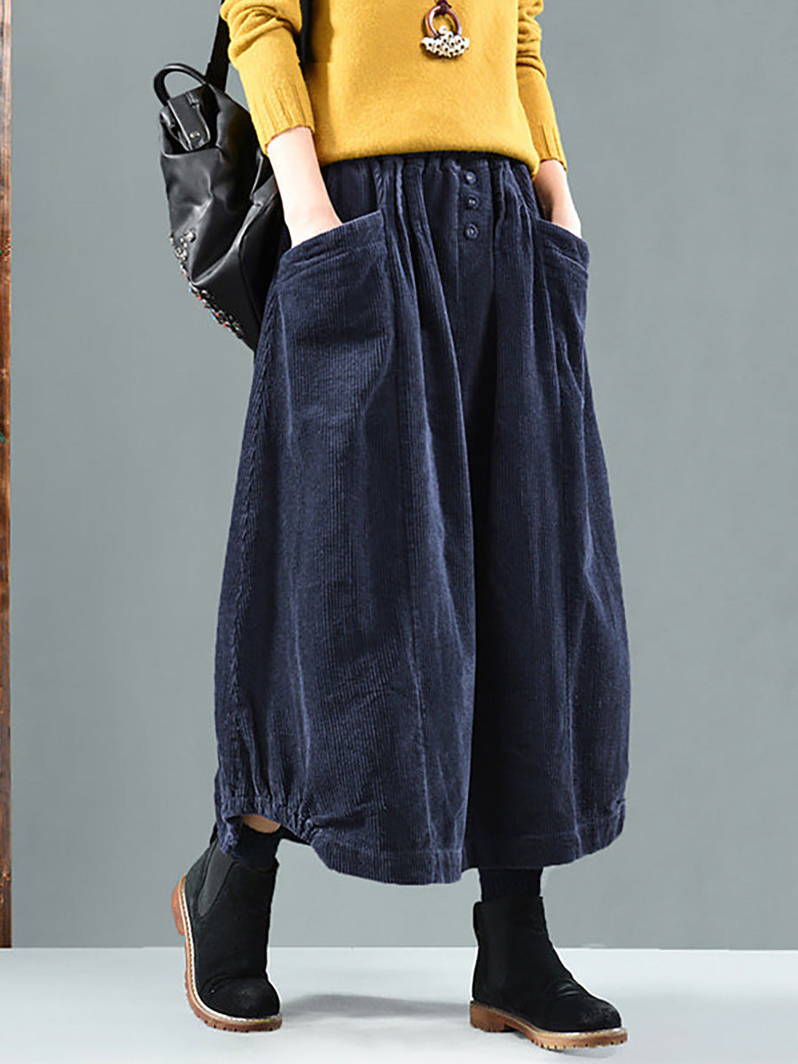 Plus maat elastische taille kuitlengte lente corduroy rok