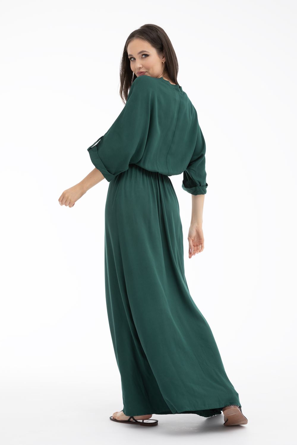 Long dress with a tie Emerald Dream