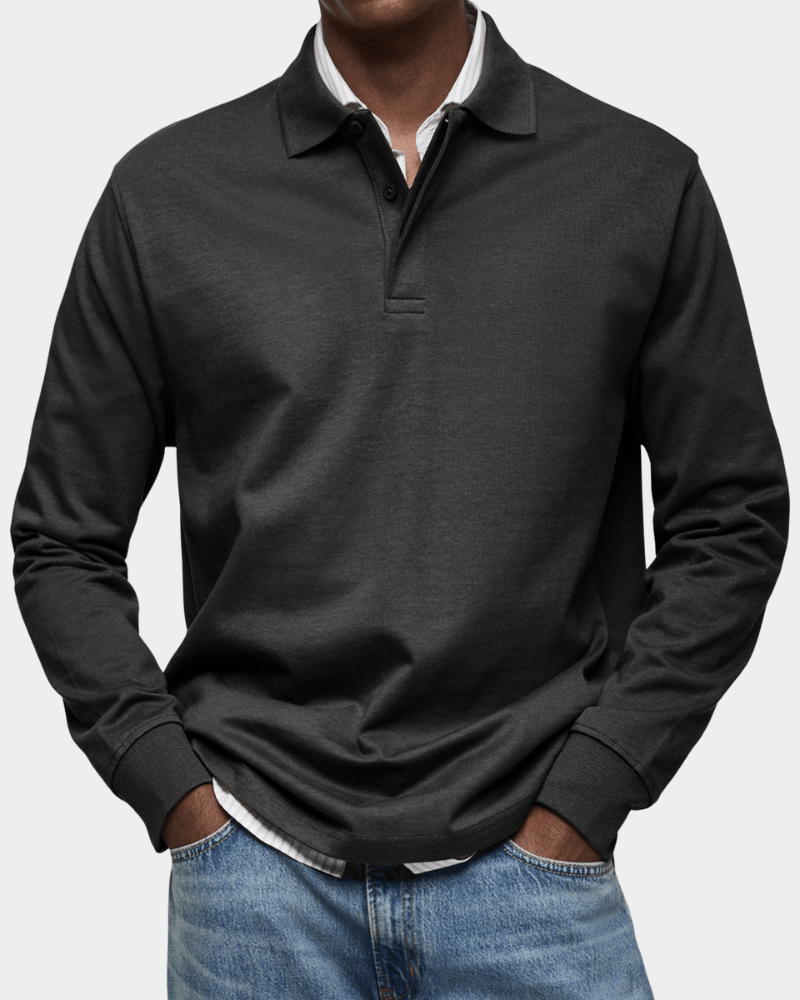 Comfortable Long-Sleeve Polo Shirt