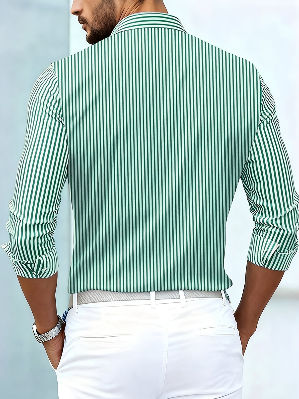 Emerson | Camicia da uomo a righe vintage a maniche lunghe