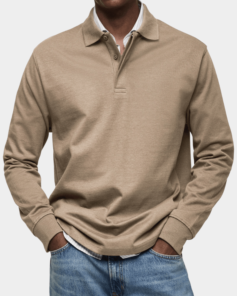Comfortable Long-Sleeve Polo Shirt