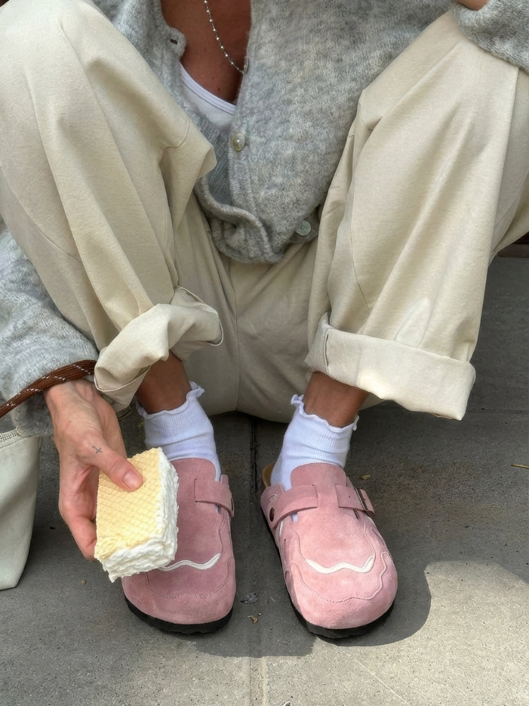 Faliste chodaki - DCRB Wavey Clogs - Dusty Pink