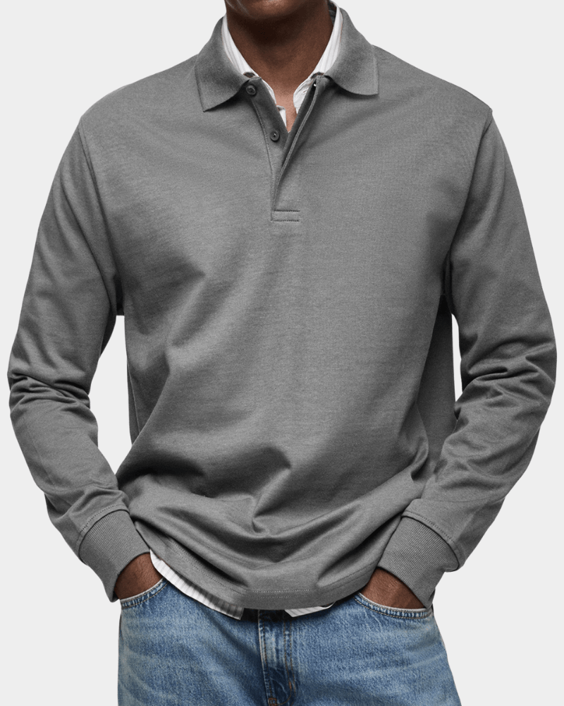 Comfortable Long-Sleeve Polo Shirt