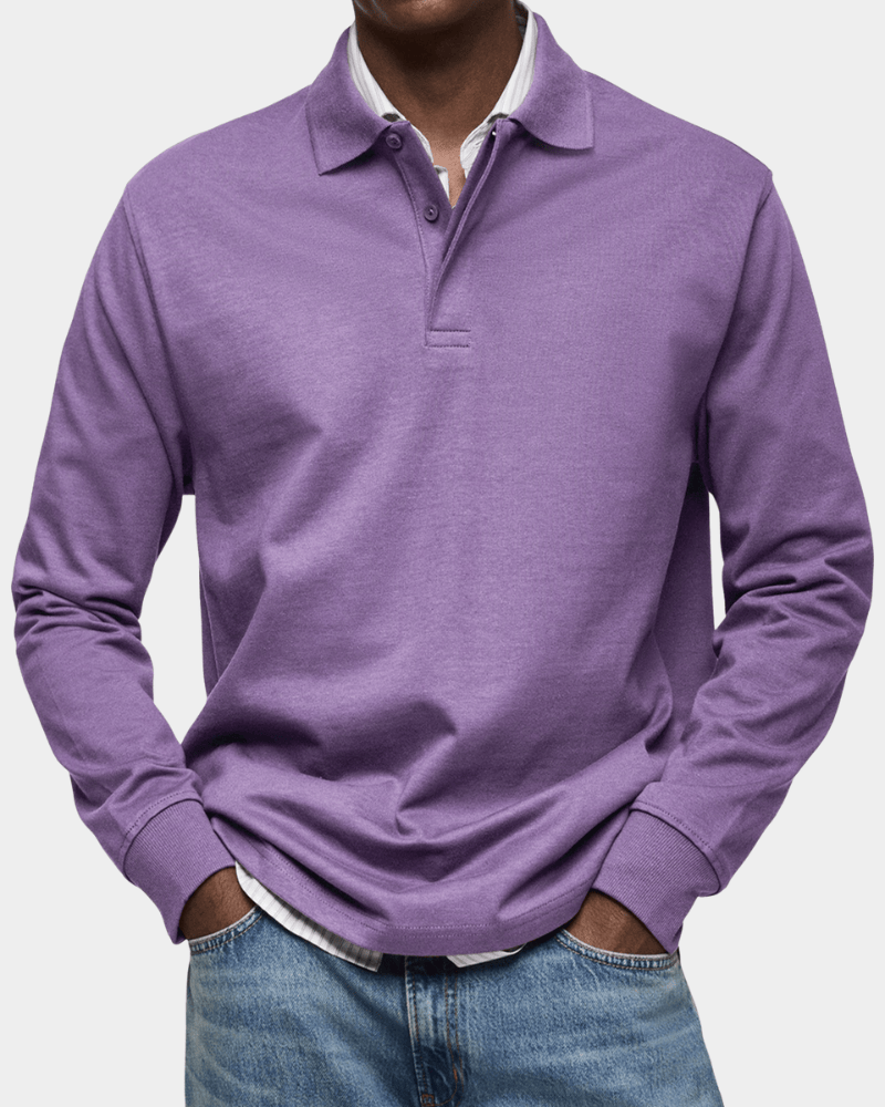 Comfortable Long-Sleeve Polo Shirt