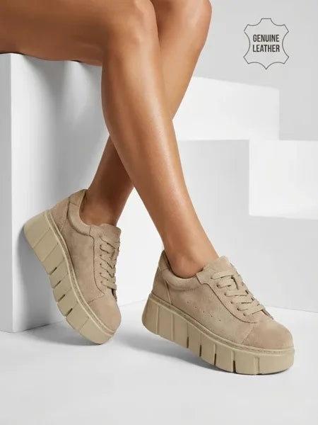 Sneakersy Damskie ze Skóry Naturalnej