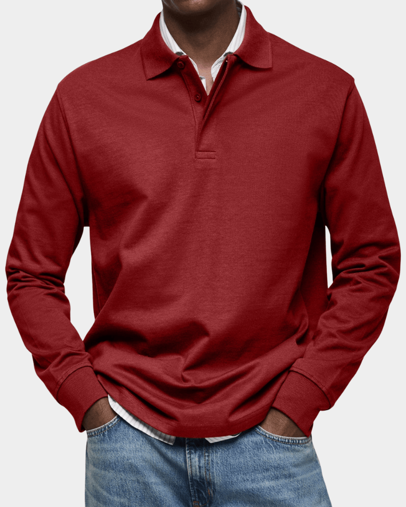 Comfortable Long-Sleeve Polo Shirt