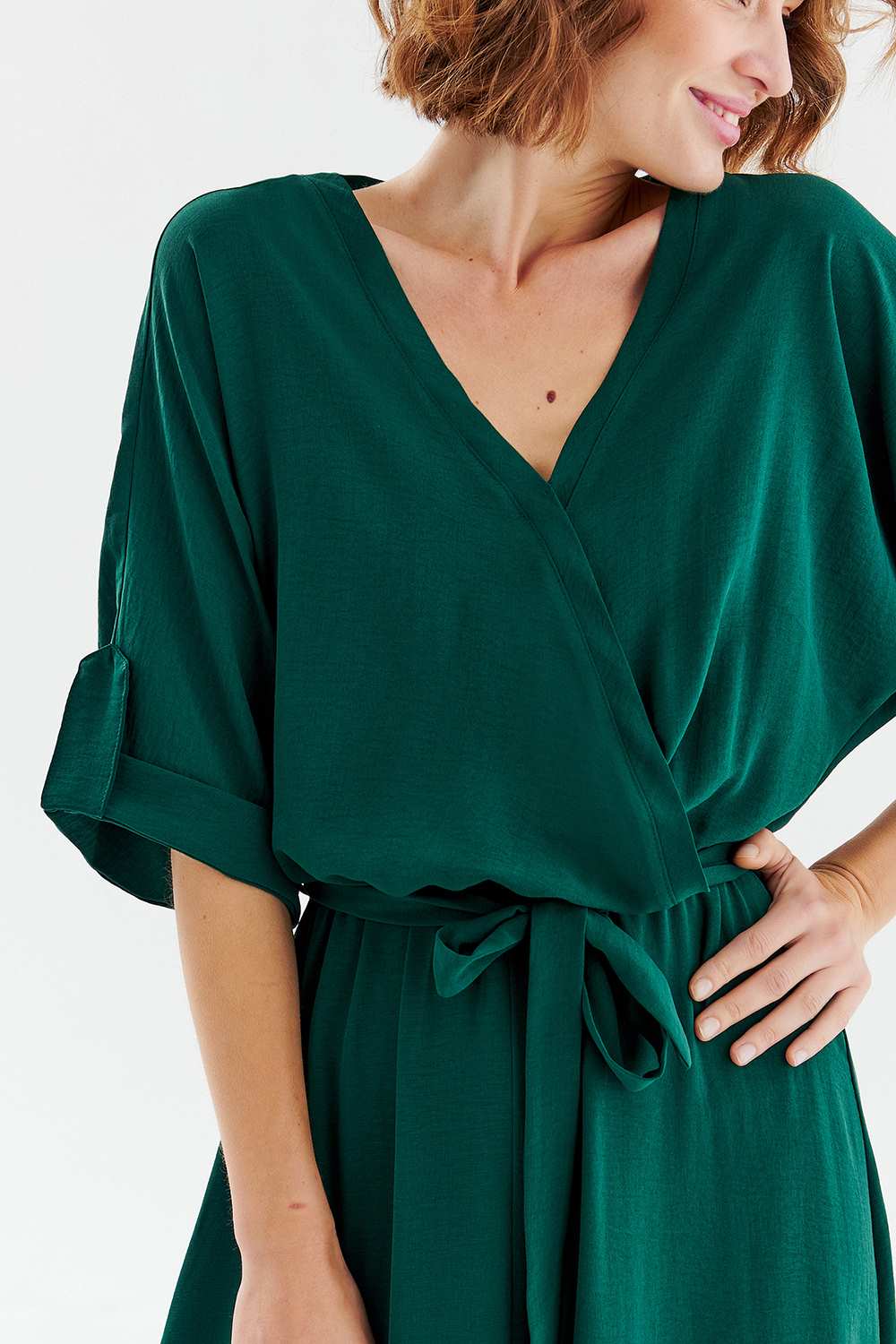 Long dress with a tie Emerald Dream