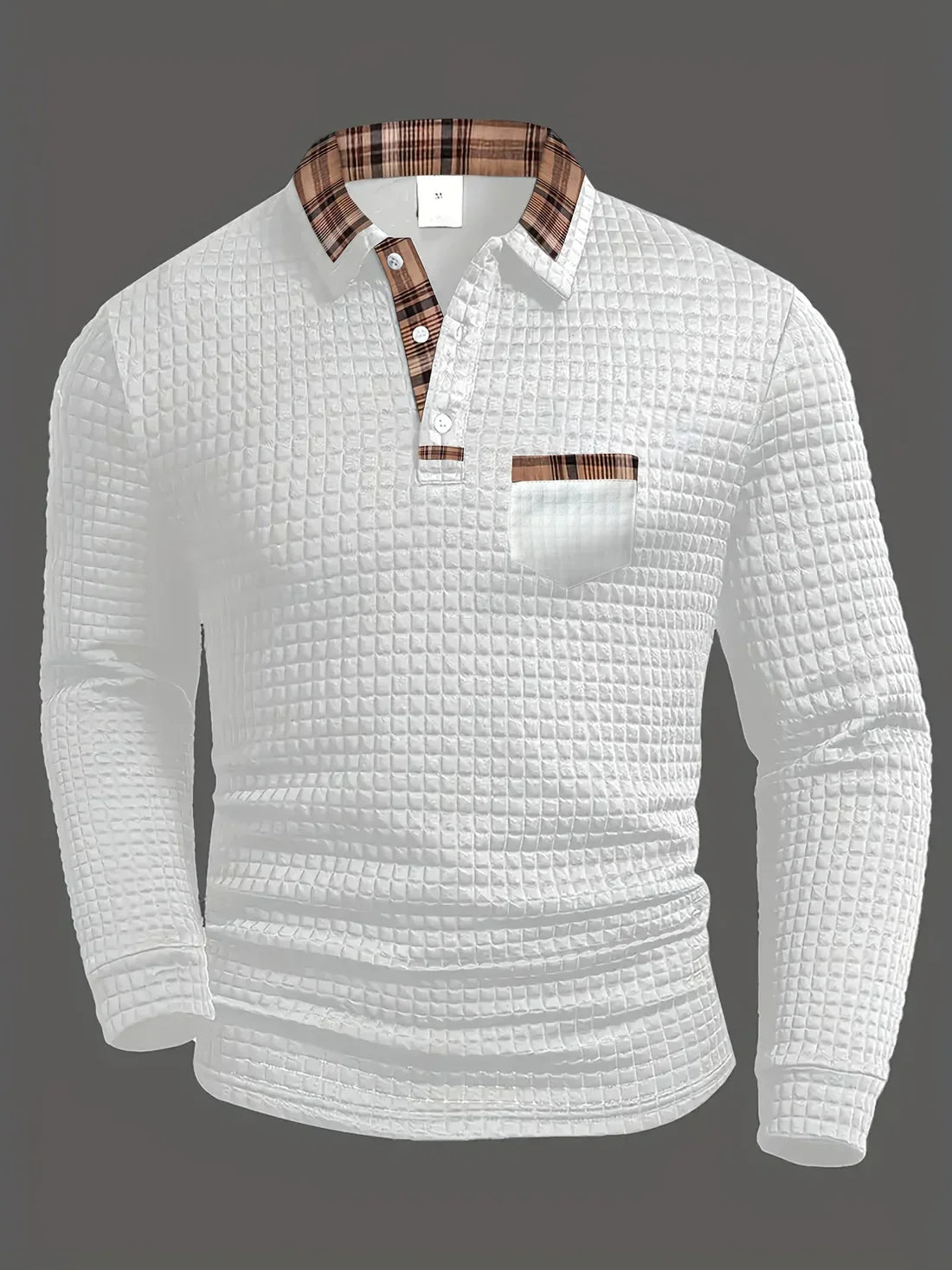 Comfortable men's long-sleeved polo shirt