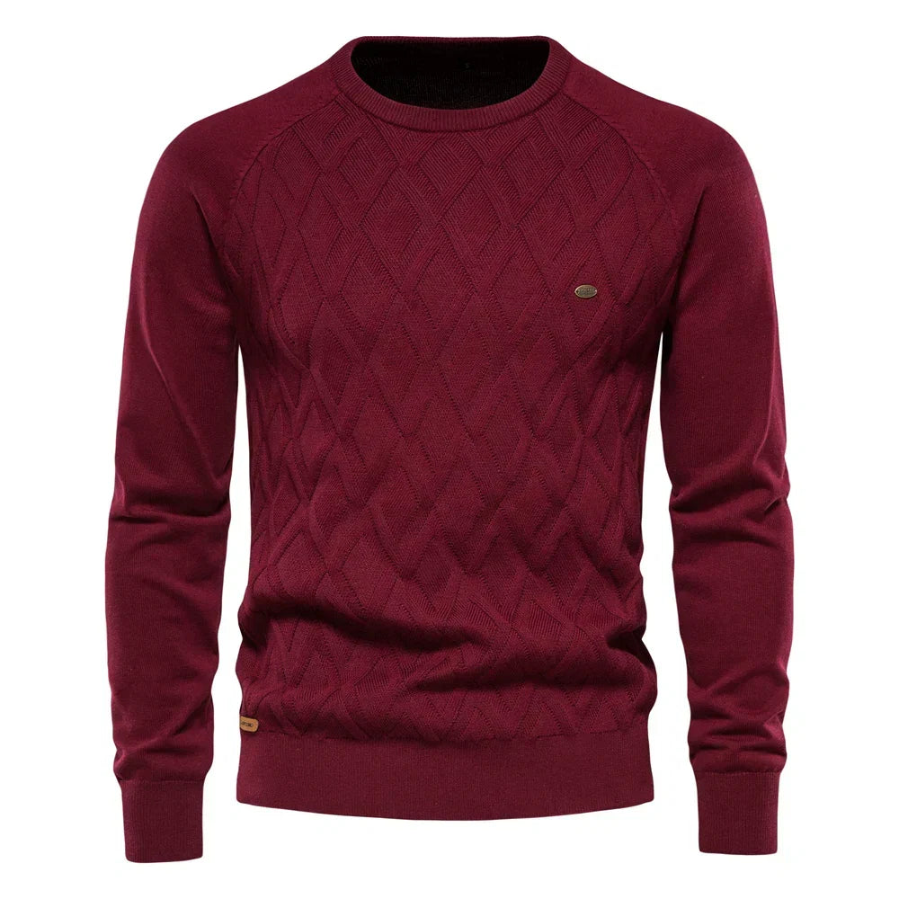 Men's Sweater with Check Design