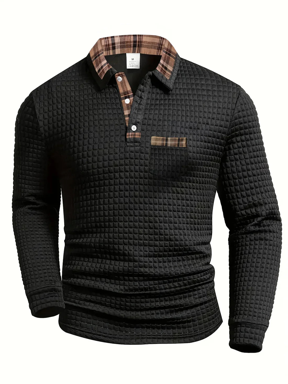 Comfortable men's long-sleeved polo shirt