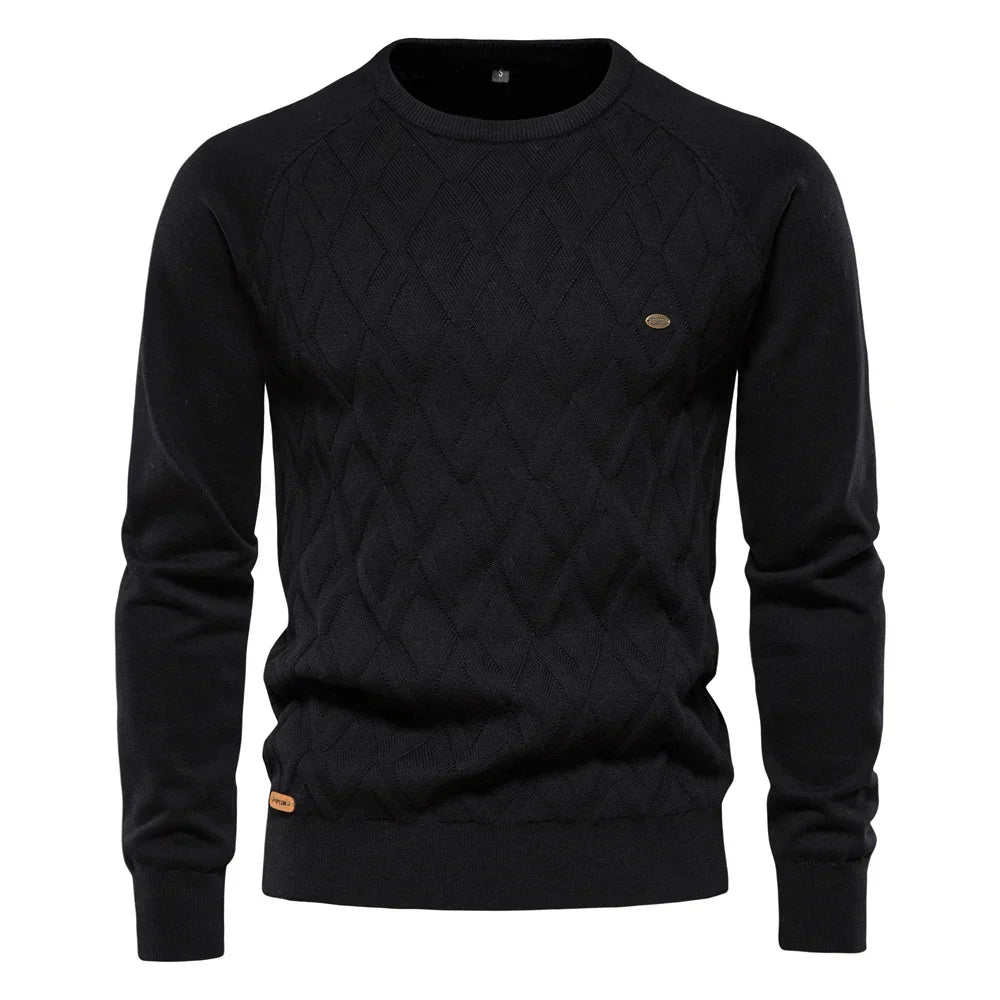 Men's Sweater with Check Design
