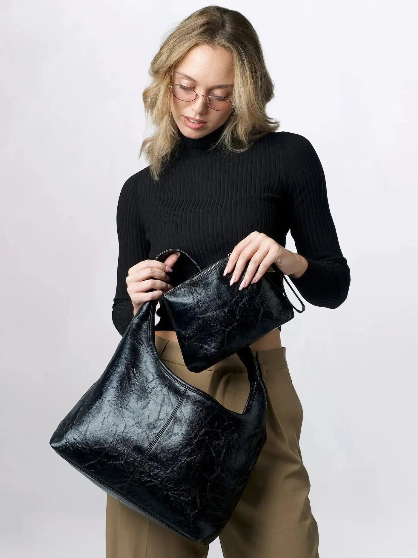 SKARLET | Postarzana Skórzana Torba Shopper