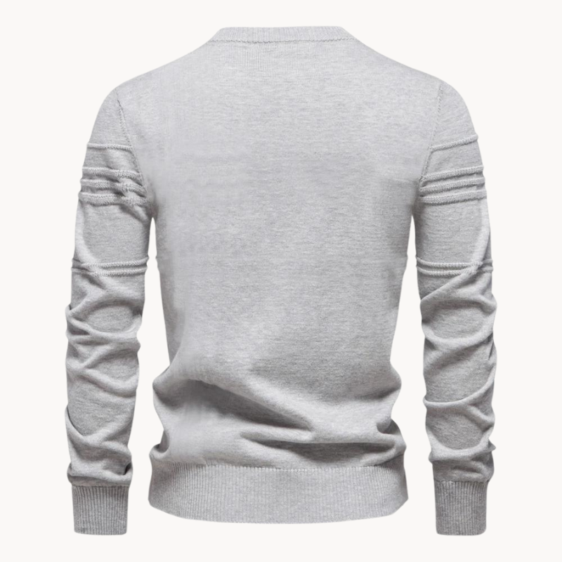 Cotton Men's Sweater with Stripe Design